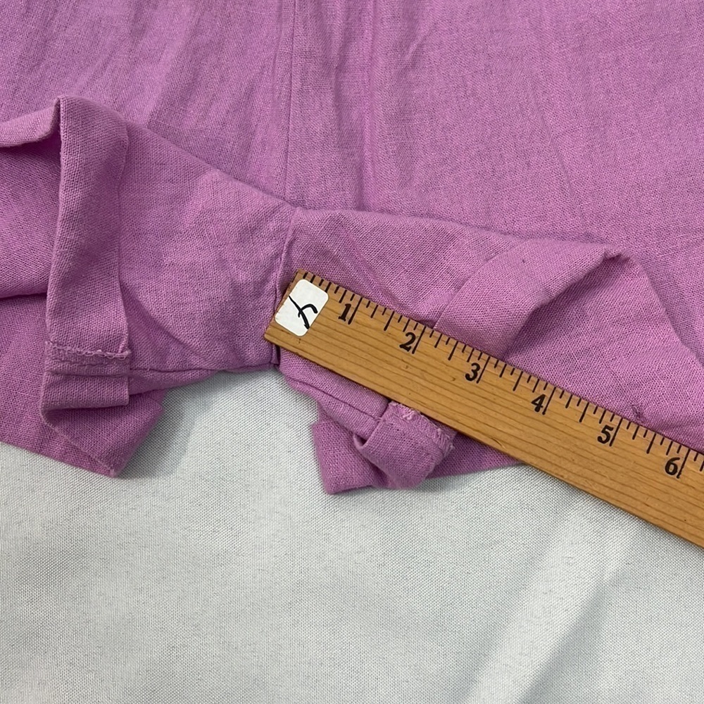 New! Revamped lilac linen blend shorts with tie waist Large - Picture 8 of 10